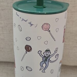 Monkey Fun Tumbler with Green Lid
